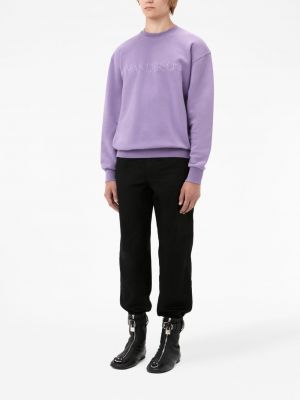 Medvilninis siuvinėtas džemperis Jw Anderson violetinė