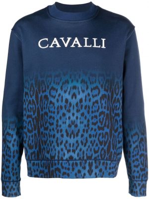 Chemise à imprimé à imprimé léopard Roberto Cavalli bleu