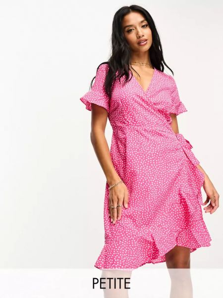 Платье мини в горошек Vero Moda Petite розовое