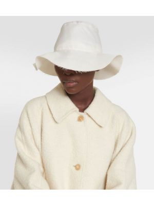 Jedwabny kapelusz The Row biały