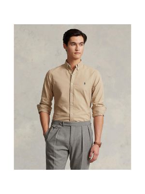 Camisa con bordado ajustada Polo Ralph Lauren beige