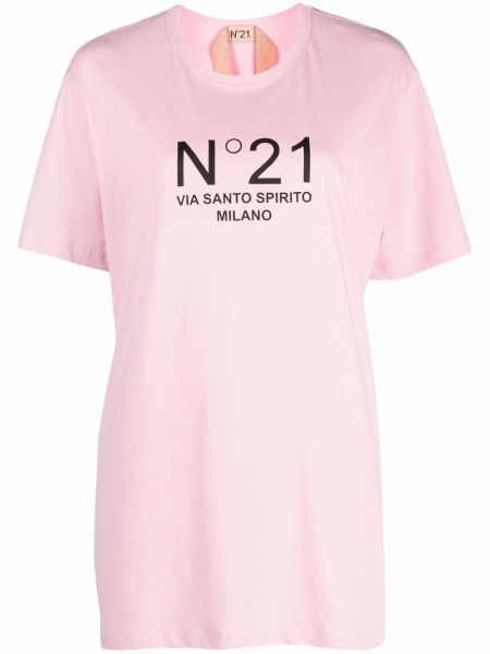 Camiseta con estampado Nº21 rosa