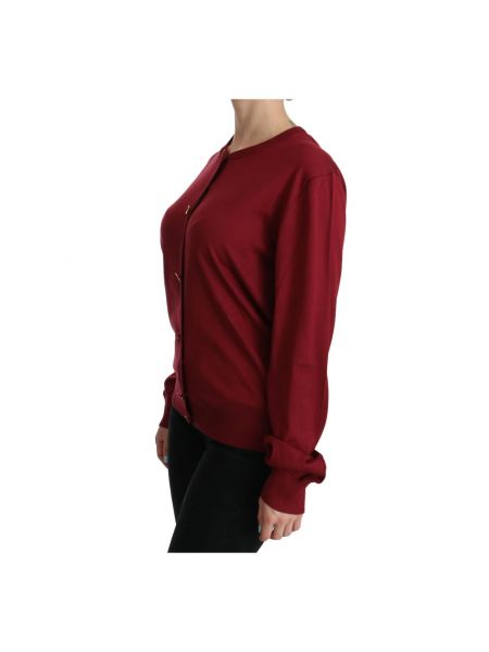 Camisa con botones de seda Dolce & Gabbana rojo
