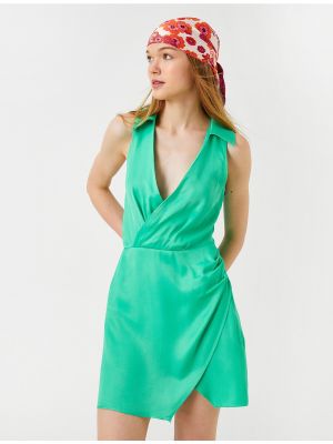 Mini obleka brez rokavov z v-izrezom Koton zelena