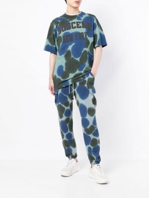 Pantalon de joggings en coton à imprimé Buscemi bleu