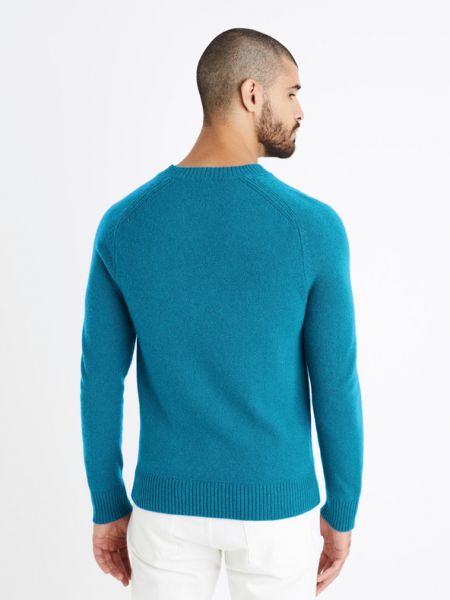 Sweter wełniany Celio niebieski