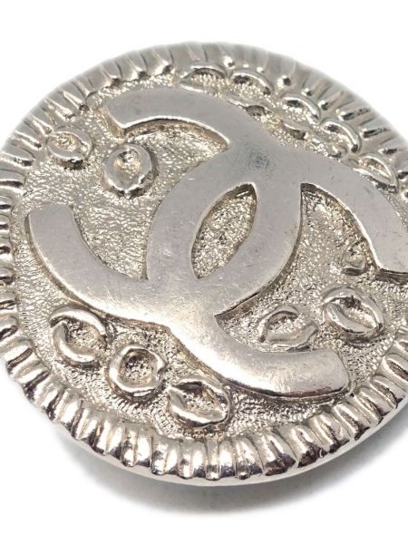 Kolczyki na guziki Chanel Pre-owned srebrne