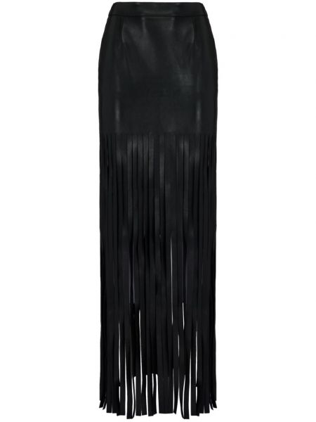 Kožená sukně Alexander Mcqueen černé