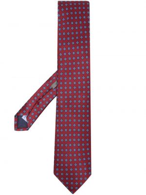 Жакардова копринена вратовръзка Corneliani червено