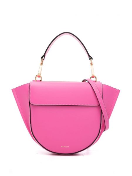 Leder shopper handtasche Wandler pink
