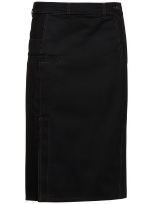 Bavlněné midi sukně Lemaire černé
