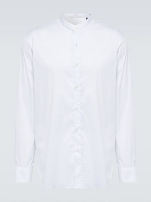 Βαμβακερό πουκάμισο Giorgio Armani λευκό