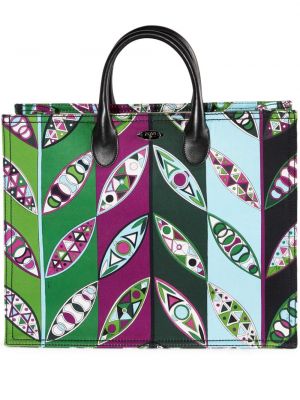 Τσάντα shopper με σχέδιο Pucci πράσινο