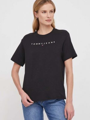 Bavlněné tričko Tommy Jeans černé