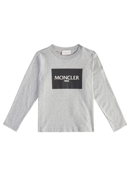 Jersey bomull skjorte for gutter Moncler Enfant grå