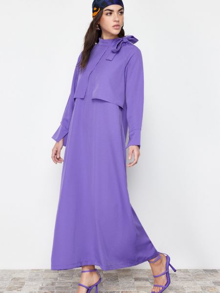 Pletené šaty Trendyol fialová