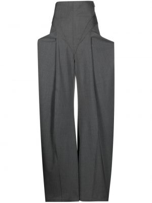Plisované pruhované kalhoty Alessandro Vigilante šedé