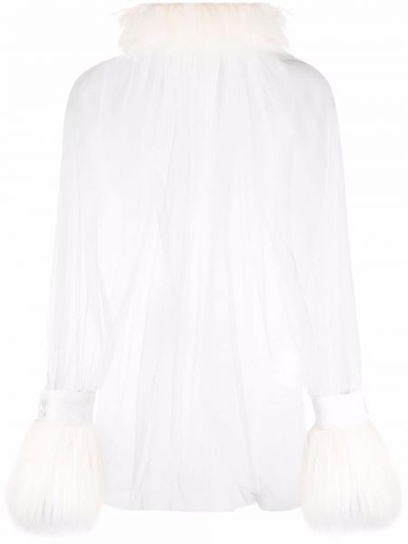 Кожа блуза Styland бяло