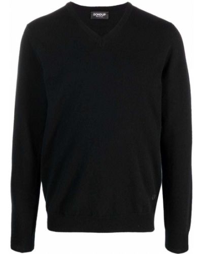 Пуловер от мерино вълна с v-образно деколте Dondup черно