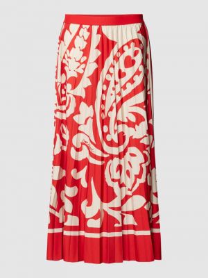Czerwona spódnica midi z wzorem paisley Oui