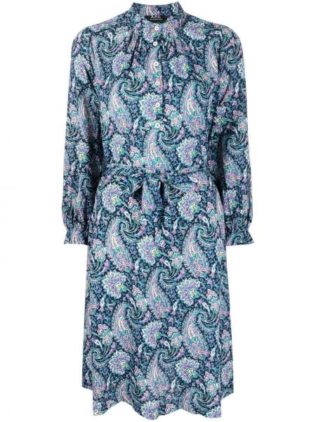 Šaty s potlačou s paisley vzorom A.p.c. modrá