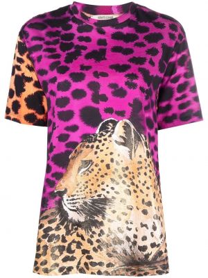 Majica s printom s leopard uzorkom Roberto Cavalli