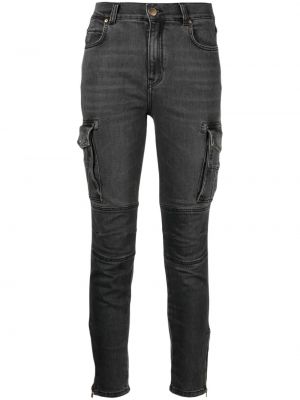 Skinny džíny s vysokým pasem Pinko šedé