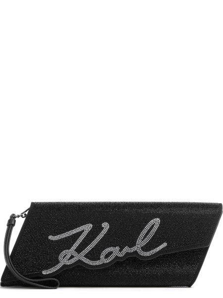 Кожаный клатч из искусственной кожи Karl Lagerfeld черный