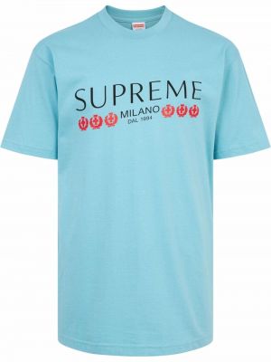 Тениска с принт Supreme синьо