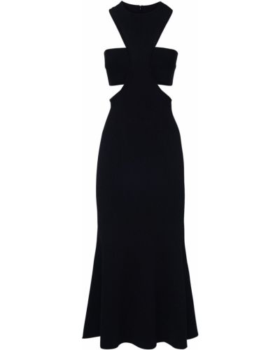 Viskózové midi šaty Alexander Mcqueen čierna