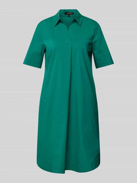 Sukienka midi w jednolitym kolorze More & More zielona
