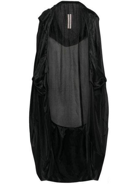 Prozoren svilen plašč Rick Owens črna