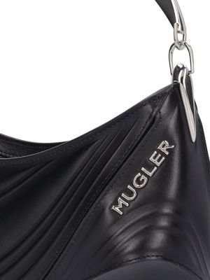Bolso clutch de cuero Mugler negro