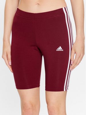 Prugaste sportske kratke hlače Adidas crvena