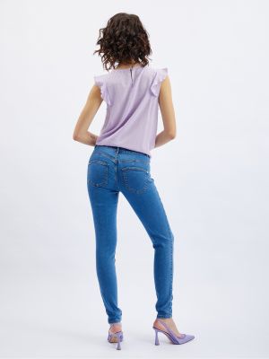 Priliehavé priliehavé skinny fit džínsy Orsay modrá