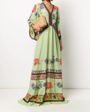 Vestido largo de flores con estampado Etro verde