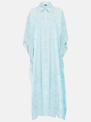 Φόρεμα από σιφόν με σχέδιο Versace μπλε
