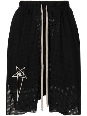 Brodert shorts Rick Owens X Champion svart