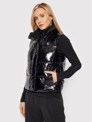 Priliehavá rifľová vesta Calvin Klein Jeans čierna