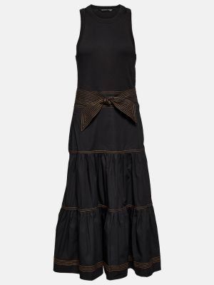 Bavlnené bavlnené midi šaty Veronica Beard čierna