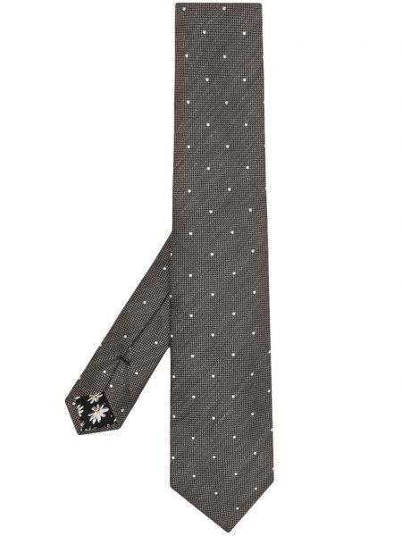 Bodkovaná ľanová kravata s potlačou Paul Smith
