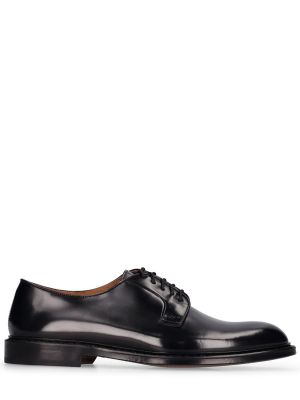 Кожени обувки в стил дерби с връзки с дантела Doucal's черно