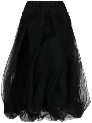 Tylová midi sukňa Rundholz čierna