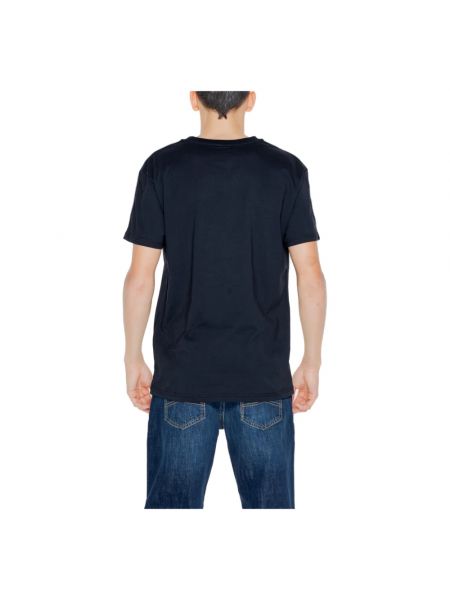 Camisa de algodón a rayas de cuello redondo Moschino negro