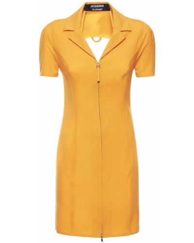 Vlnené mini šaty Jacquemus oranžová
