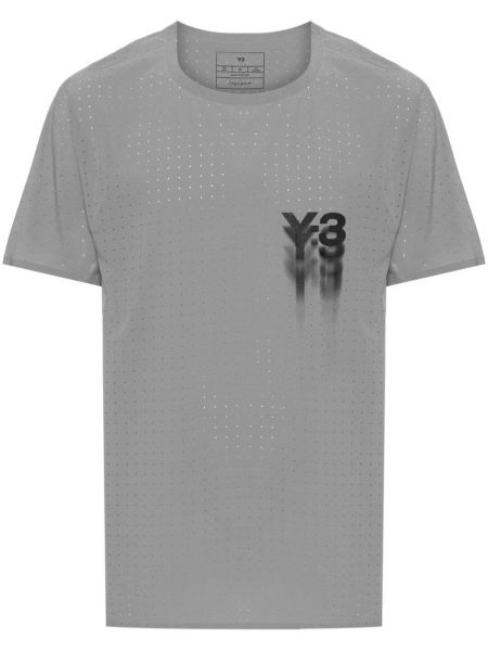 Raštuotas marškinėliai Y-3 pilka
