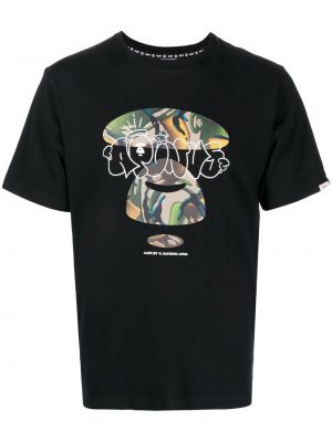 Trykt bomull t-skjorte Aape By *a Bathing Ape® svart