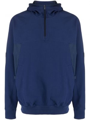 Medvilninis džemperis su gobtuvu su užtrauktuku Y-3 mėlyna