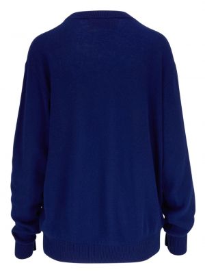 Sweter z kaszmiru z okrągłym dekoltem The Elder Statesman niebieski