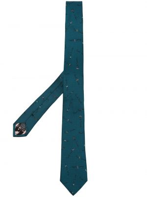 Corbata de seda con estampado Paul Smith azul
